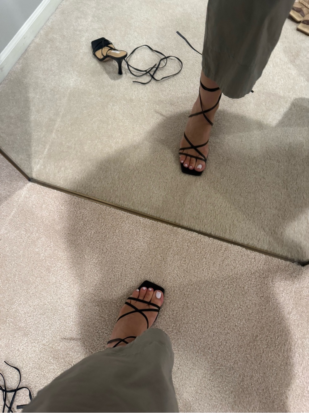 Tony Bianco Black Strappy Lace-Up Heeled Sandals, only worn once